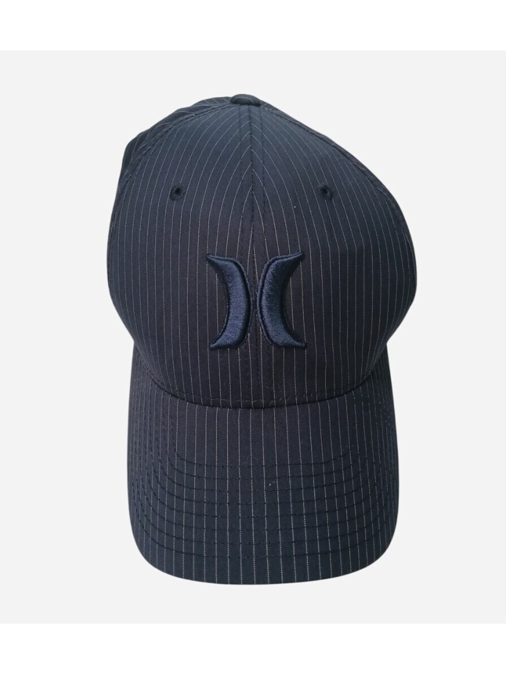 Hurley Flexfit Hat Mens Black Pinstripe Baseball Cap Cotton Spandex Yupoong